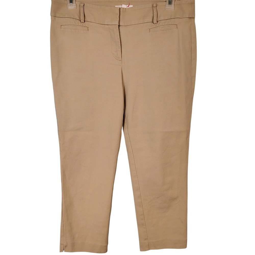 Ann Taylor LOFT Marisa The Riviera Pant Tan Khaki Cropped Chino Size 12